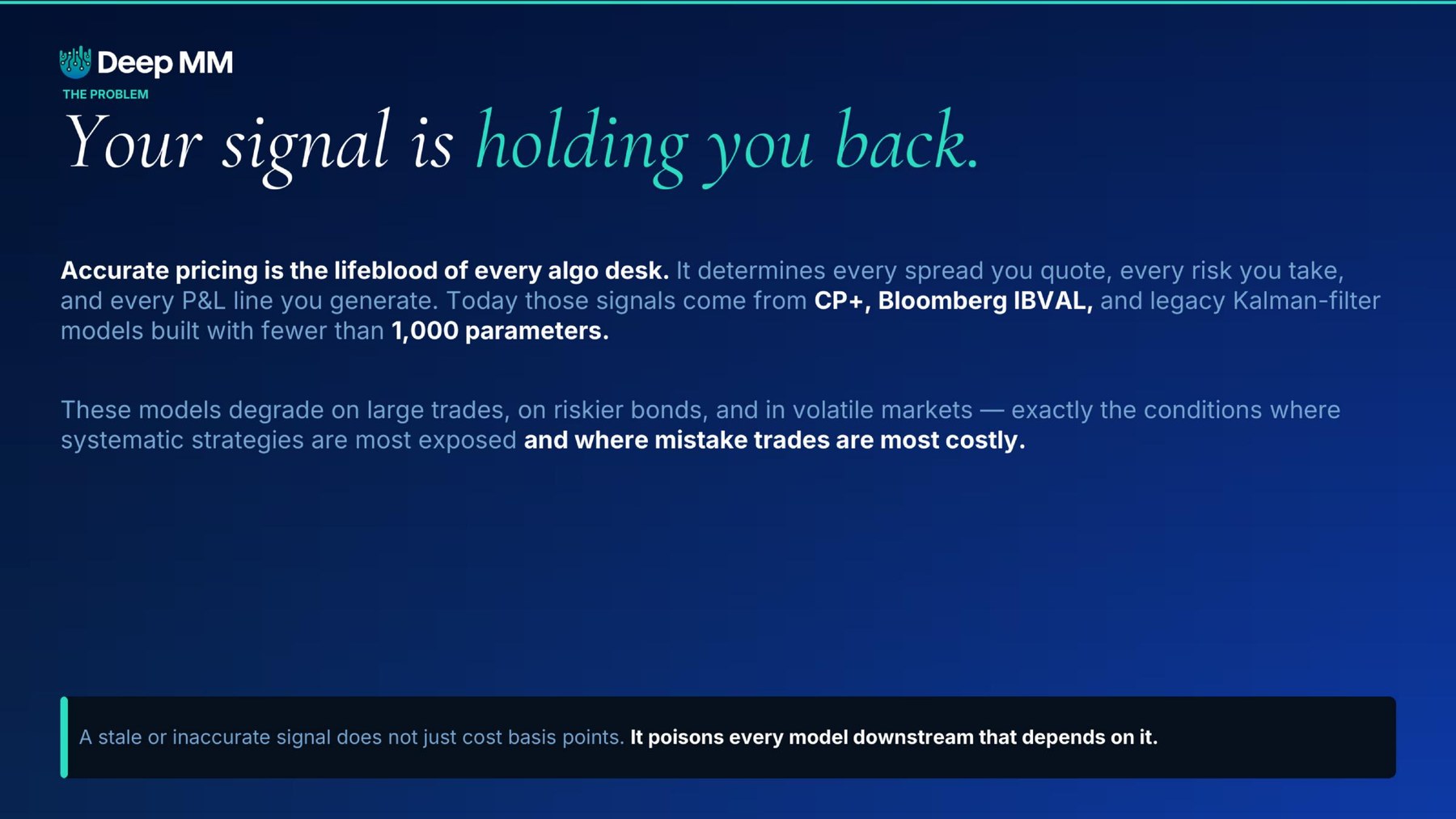 DeepMM Algo Pitch Deck slide 3