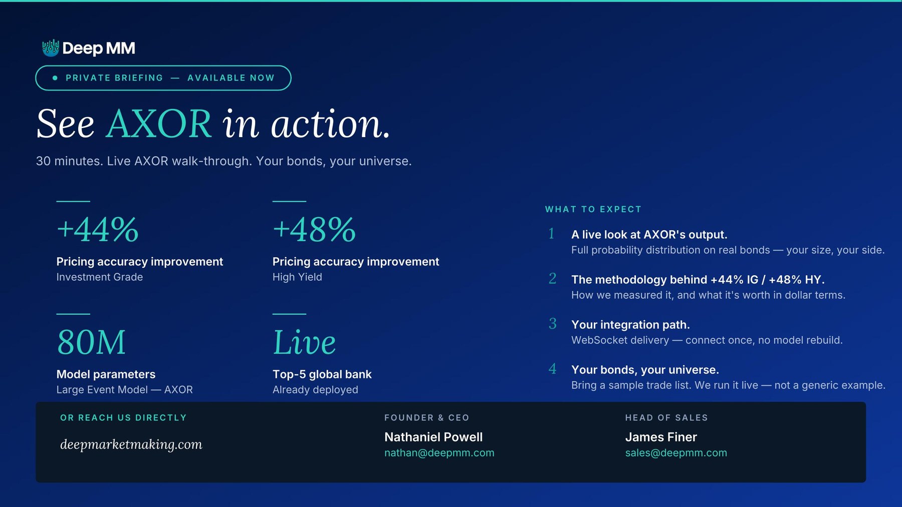 DeepMM Algo Pitch Deck slide 11
